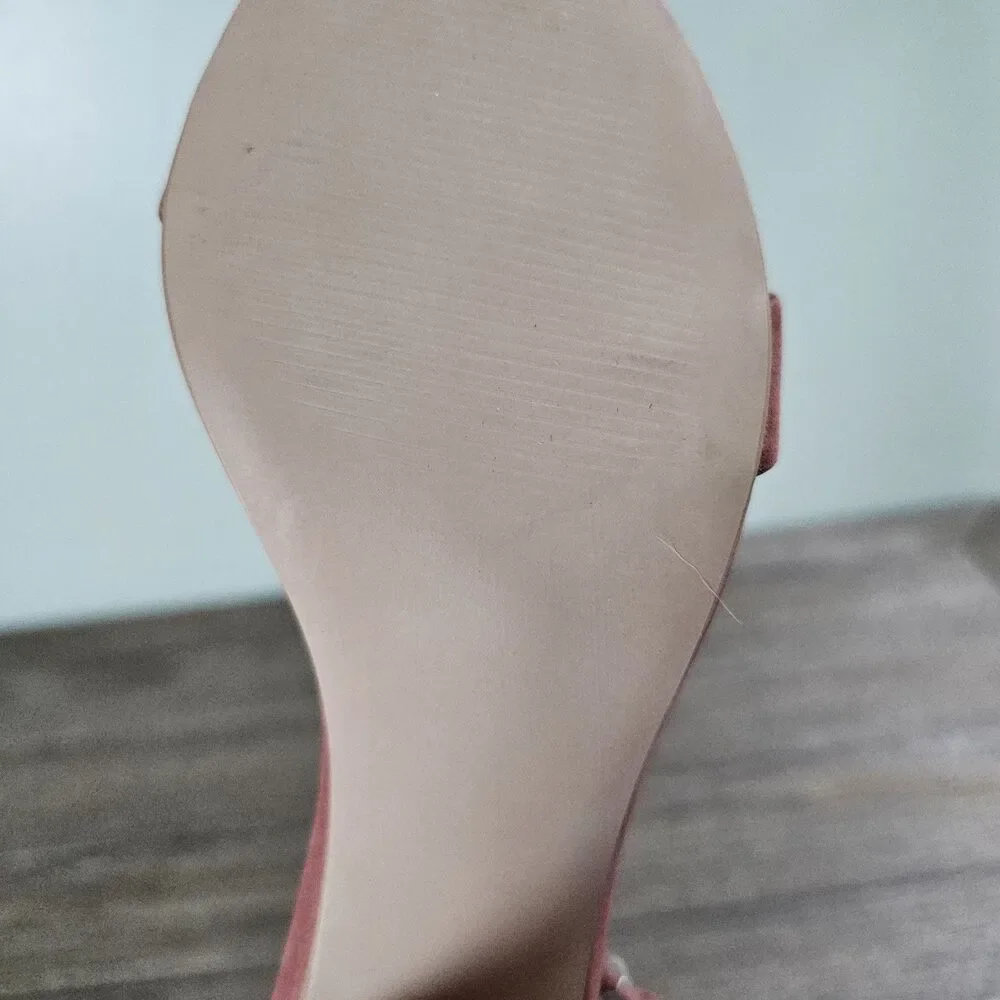 Steve Madden Irenee Pink Rose Suede Block Heel‎ Womens Size 6.5